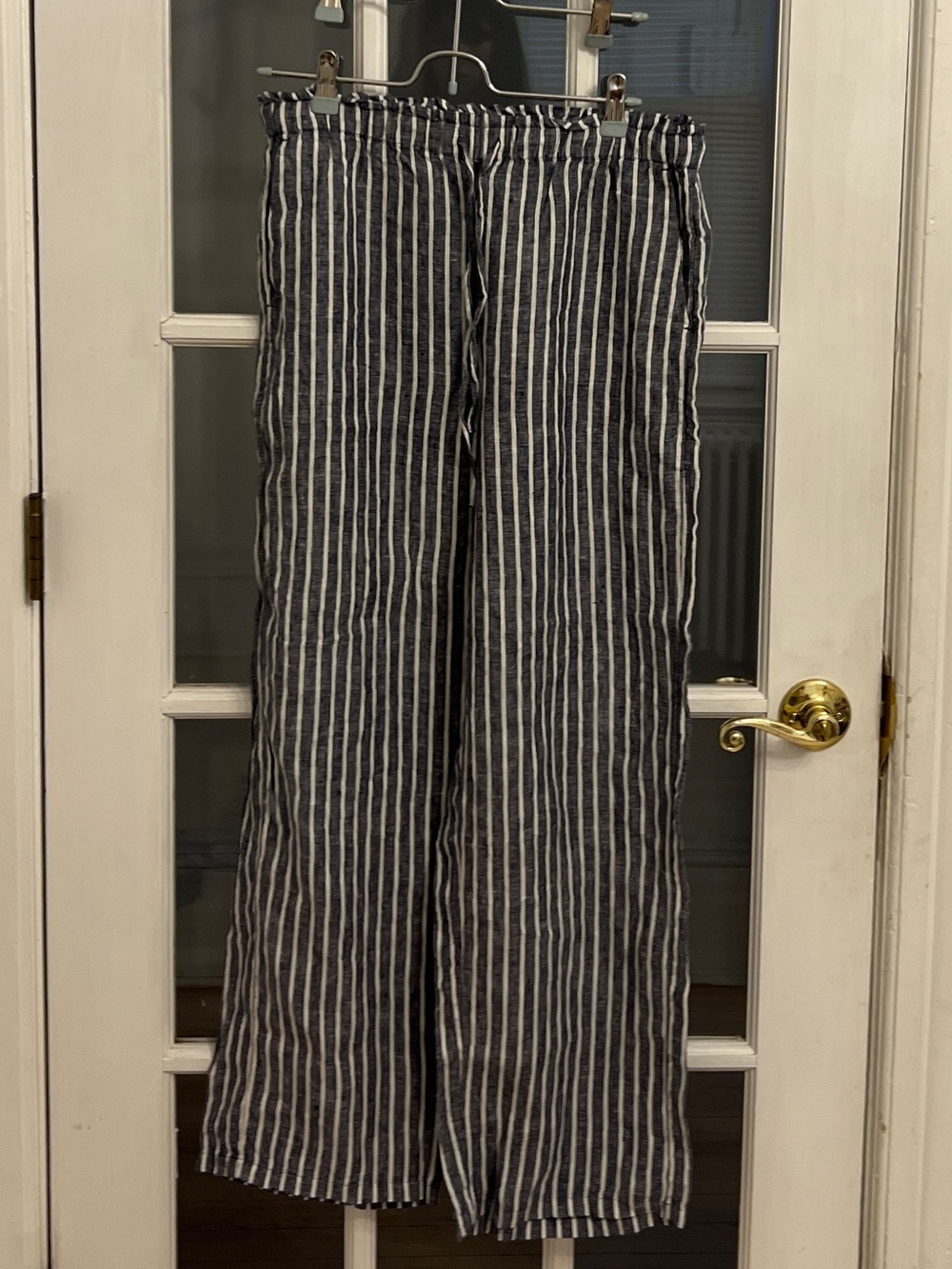 J. CREW Women's Blue & White Striped 100% Linen Soleil Pants Size S